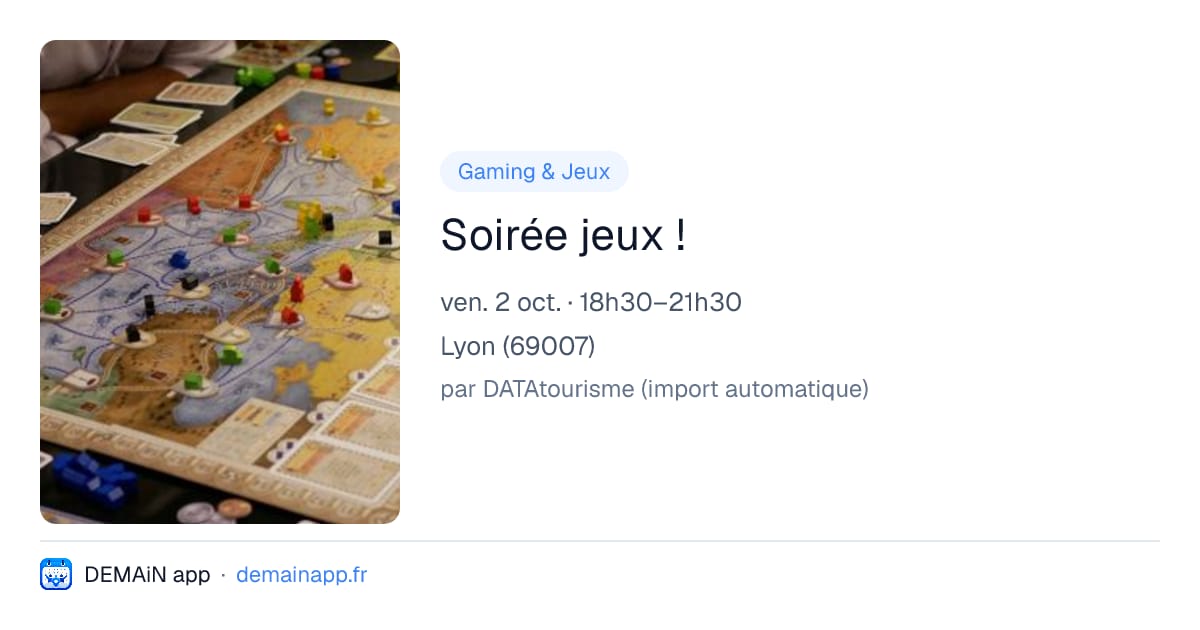 Soirée jeux ! — Lyon