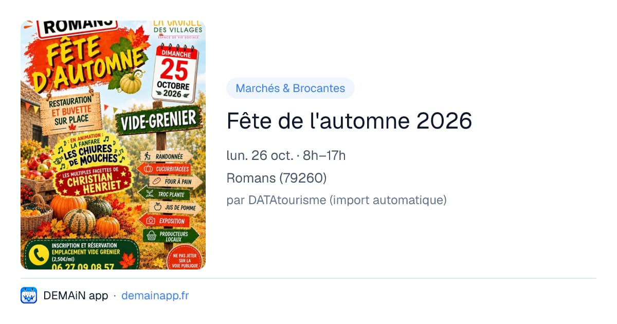 Fête de l'automne 2026 — Romans