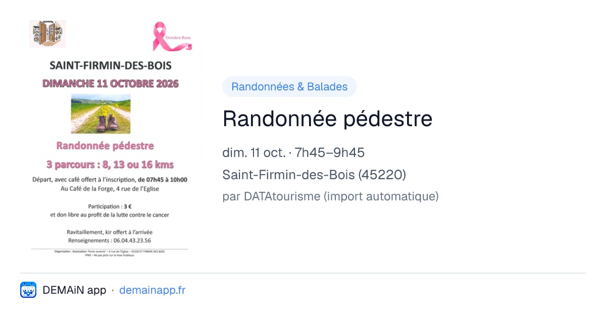 Randonnée pédestre — Saint-Firmin-des-Bois