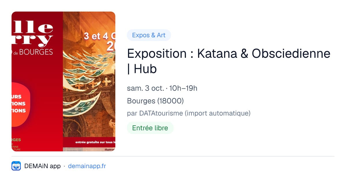 Exposition : Katana & Obsciedienne | Hub — Bourges