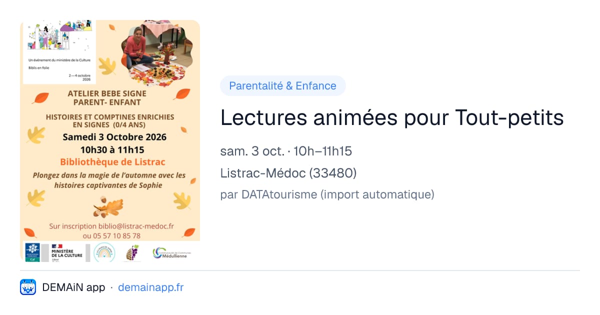 Lectures animées pour Tout-petits — Listrac-Médoc