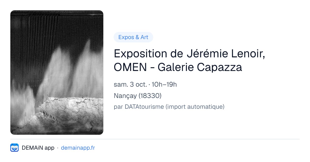 Exposition de Jérémie Lenoir, OMEN - Galerie Capazza — Nançay