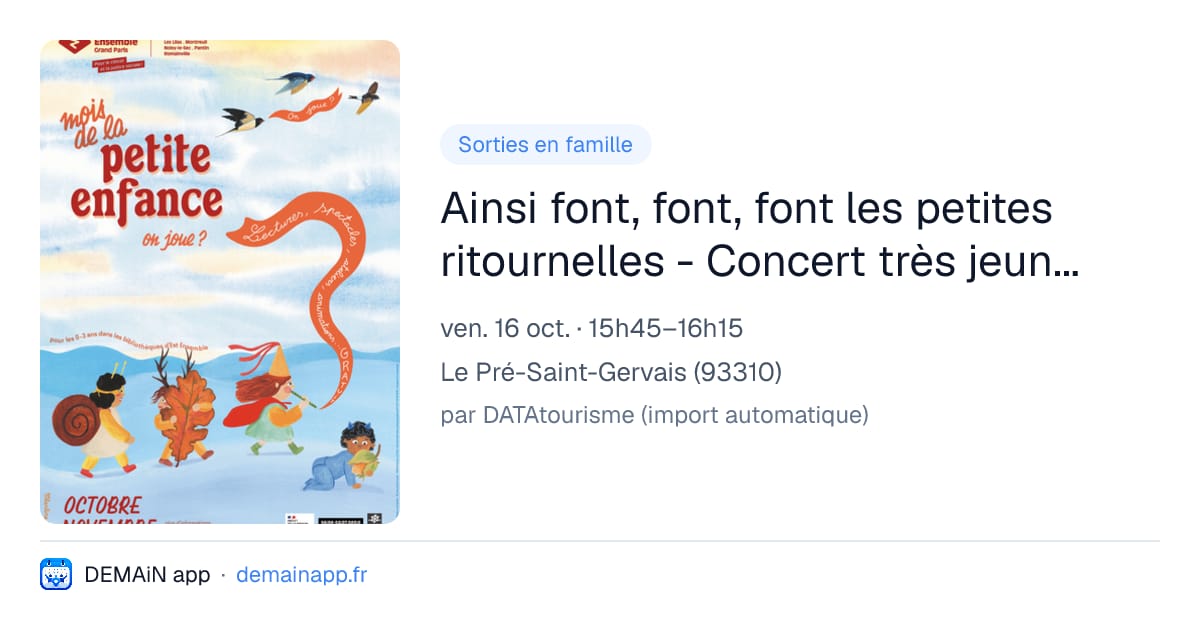 Ainsi font, font, font les petites ritournelles - Concert très jeune public — Le Pré-Saint-Gervais