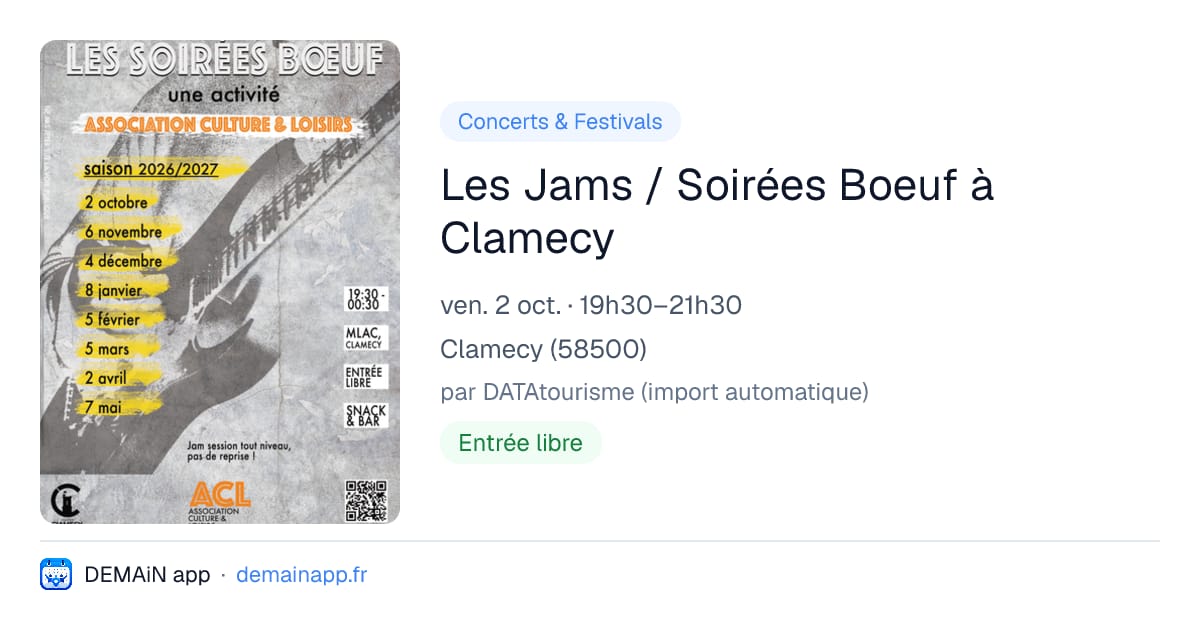 Les Jams / Soirées Boeuf à Clamecy — Clamecy