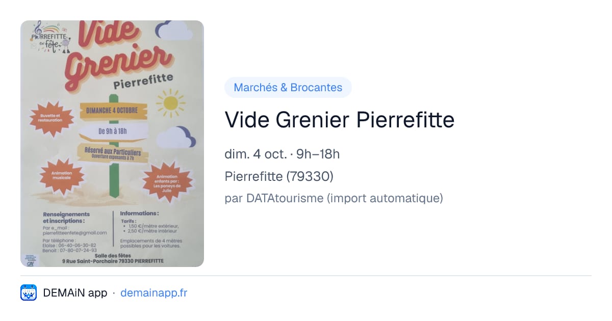 Vide Grenier Pierrefitte — Pierrefitte