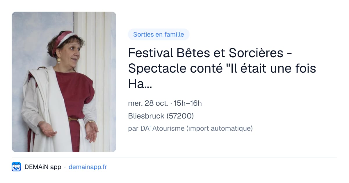 Festival Bêtes et Sorcières - Spectacle conté "Il était une fois Halloween" — Bliesbruck
