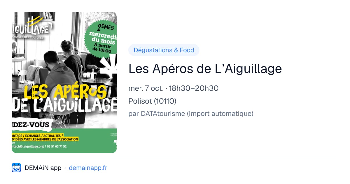 Les Apéros de L’Aiguillage — Polisot
