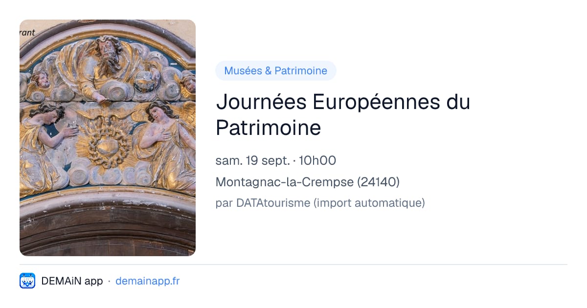 Journées Européennes du Patrimoine — Montagnac-la-Crempse