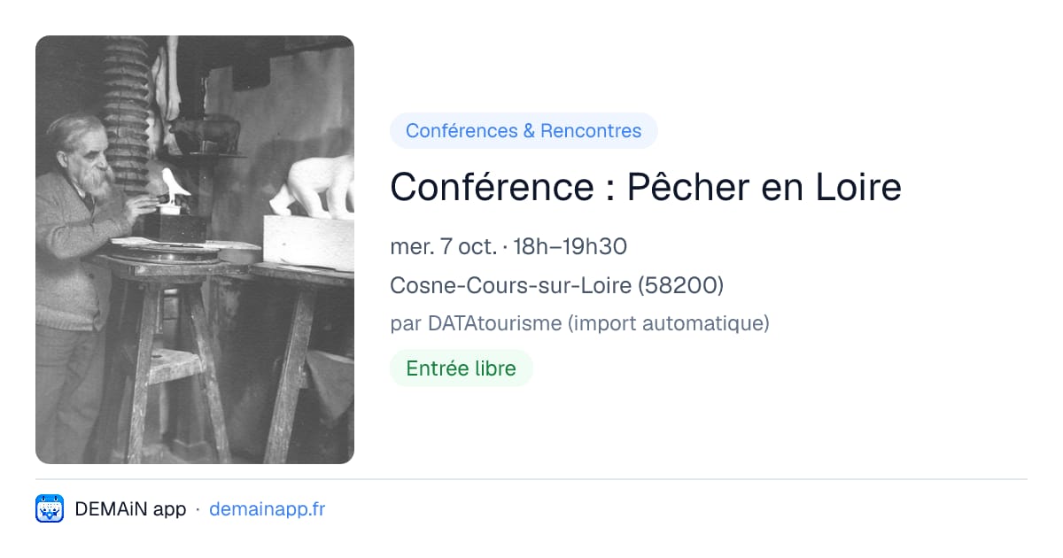 Conférence : Pêcher en Loire — Cosne-Cours-sur-Loire