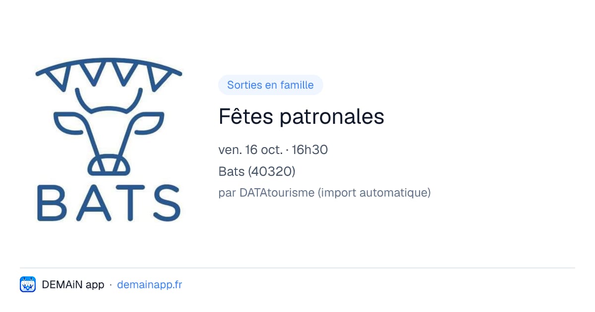 Fêtes patronales — Bats