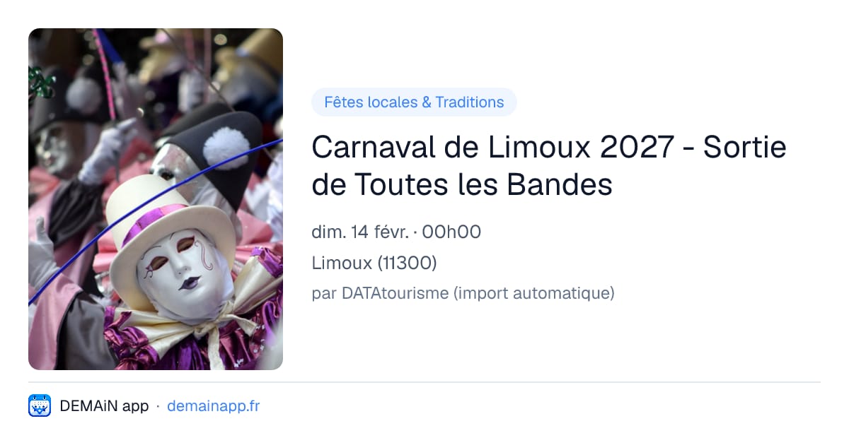 Carnaval de Limoux 2027 - Sortie de Toutes les Bandes — Limoux