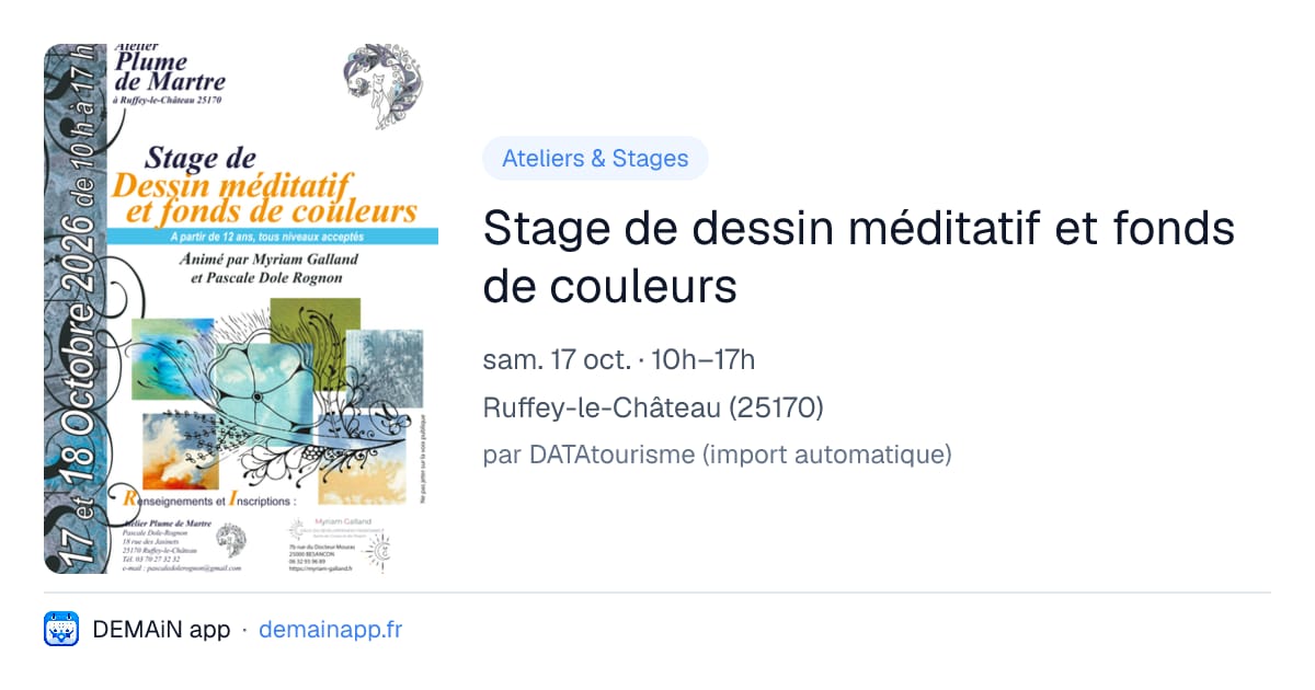Stage de dessin méditatif et fonds de couleurs — Ruffey-le-Château