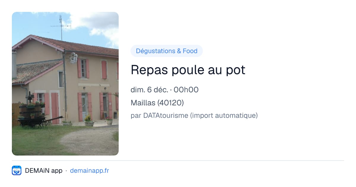 Repas poule au pot — Maillas