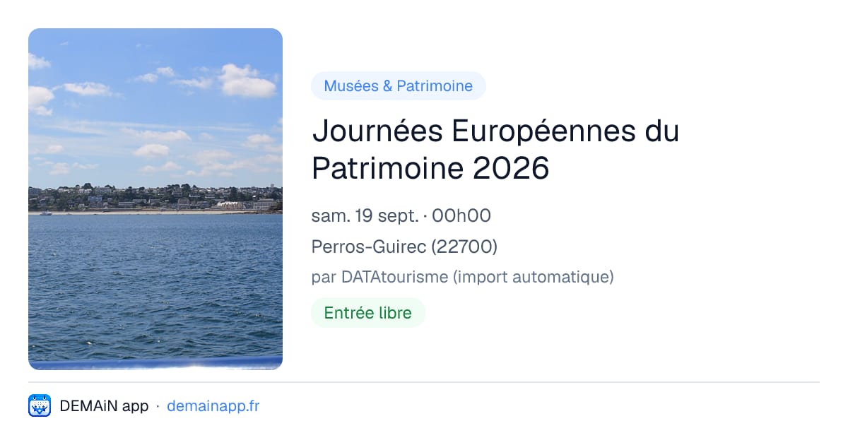 Journées Européennes du Patrimoine 2026 — Perros-Guirec