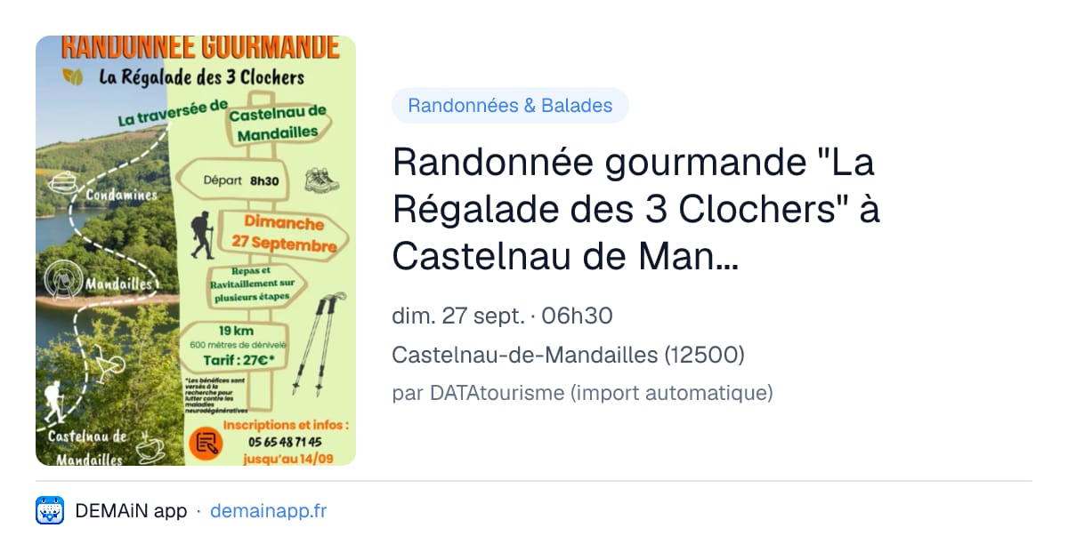 Randonnée gourmande "La Régalade des 3 Clochers" à Castelnau de Mandailles — Castelnau-de-Mandailles