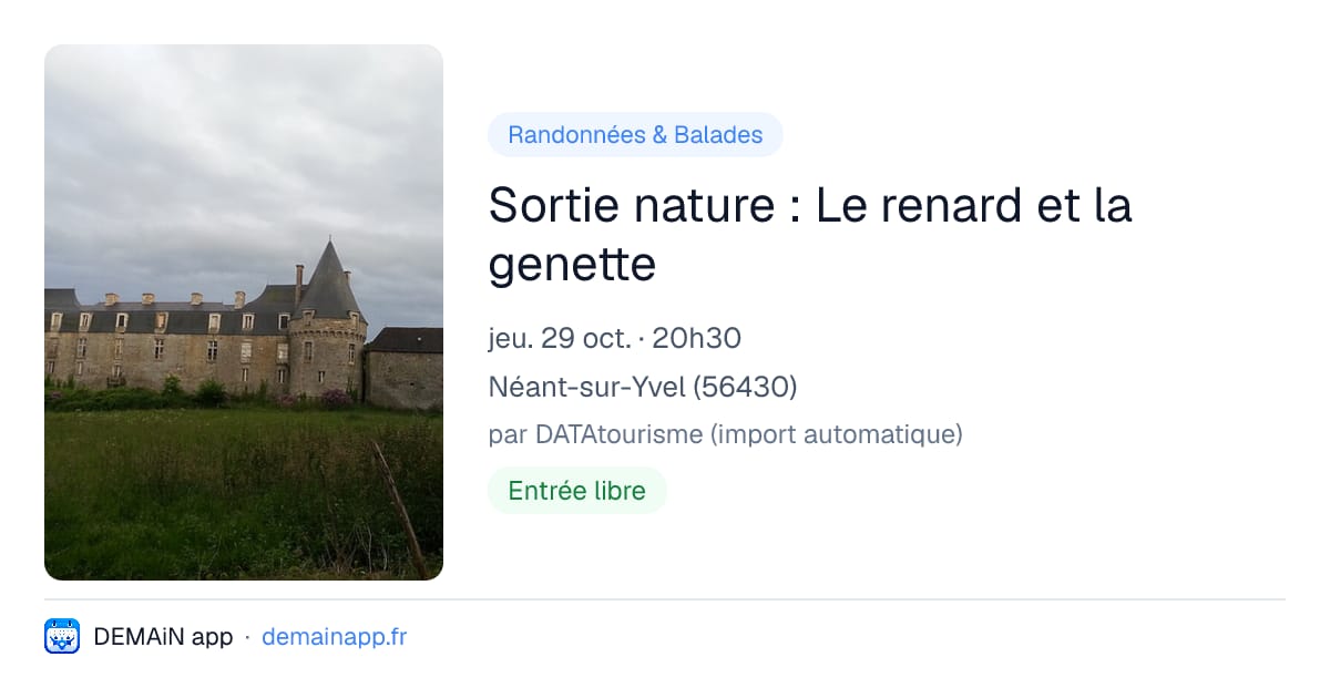 Sortie nature : Le renard et la genette — Néant-sur-Yvel