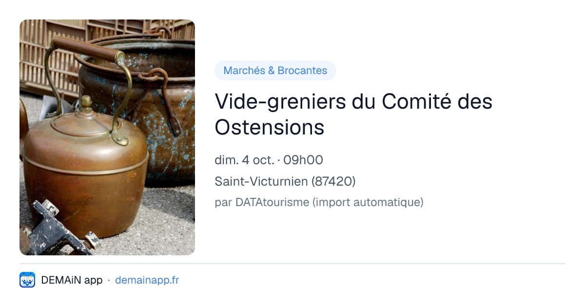 Vide-greniers du Comité des Ostensions — Saint-Victurnien