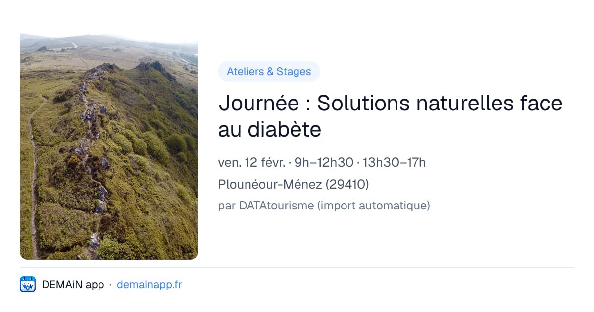 Journée : Solutions naturelles face au diabète — Plounéour-Ménez