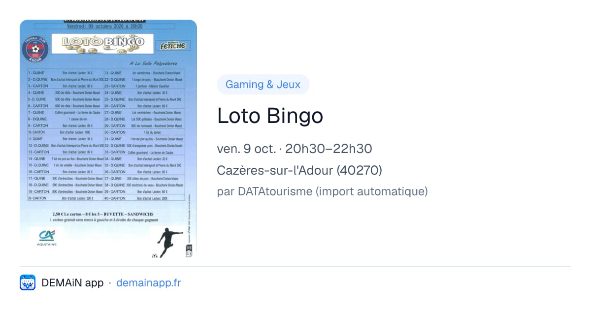 Loto Bingo — Cazères-sur-l'Adour