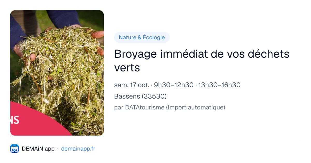 Broyage immédiat de vos déchets verts — Bassens
