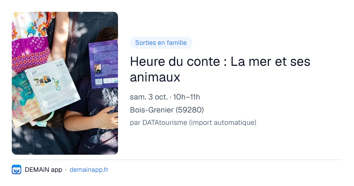 Heure du conte : La mer et ses animaux — Bois-Grenier