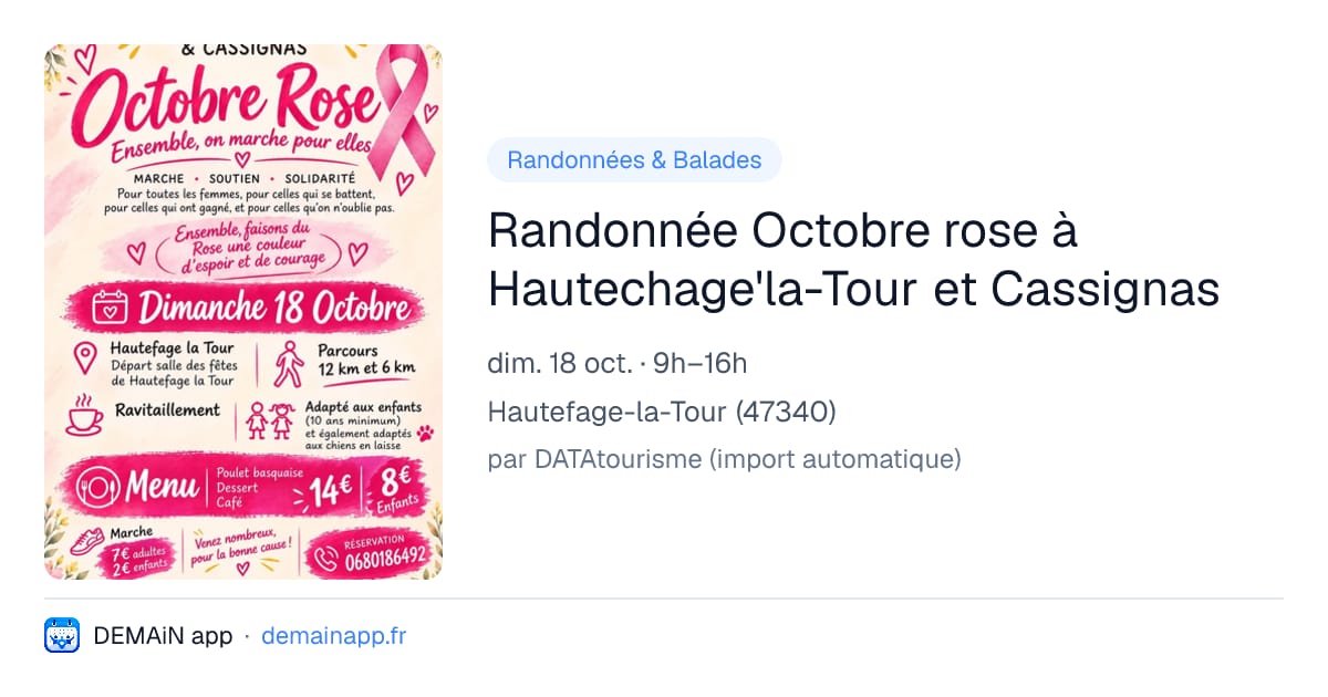 Randonnée Octobre rose à Hautechage'la-Tour et Cassignas — Hautefage-la-Tour