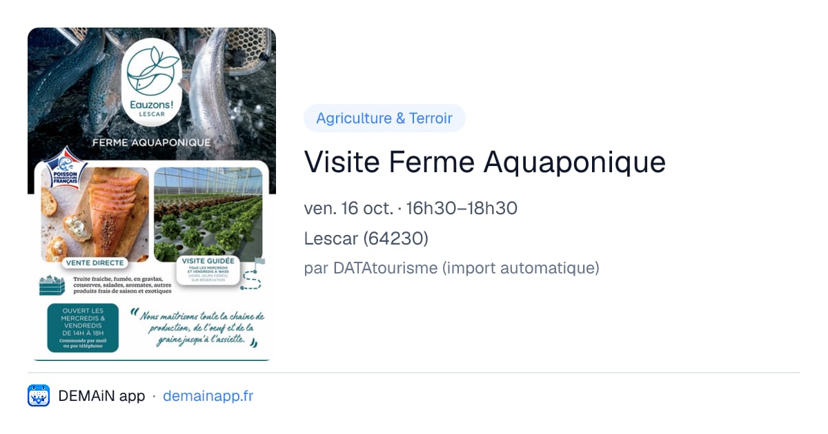 Visite Ferme Aquaponique — Lescar