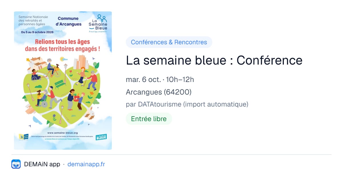 La semaine bleue : Conférence — Arcangues