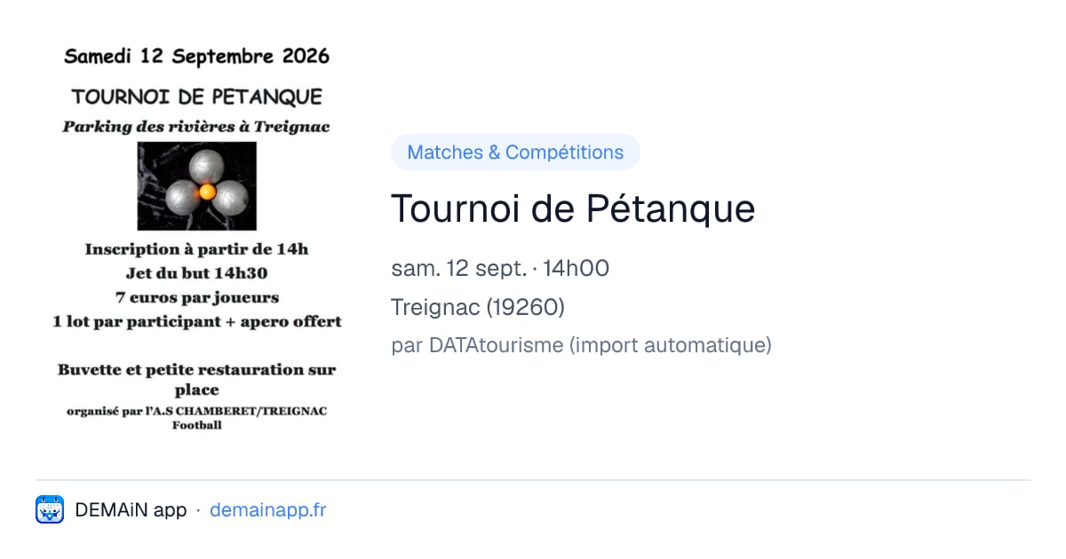 Tournoi de Pétanque — Treignac