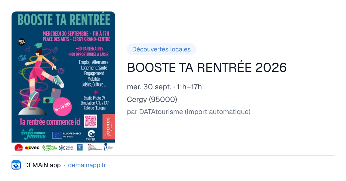 BOOSTE TA RENTRÉE 2026 — Cergy