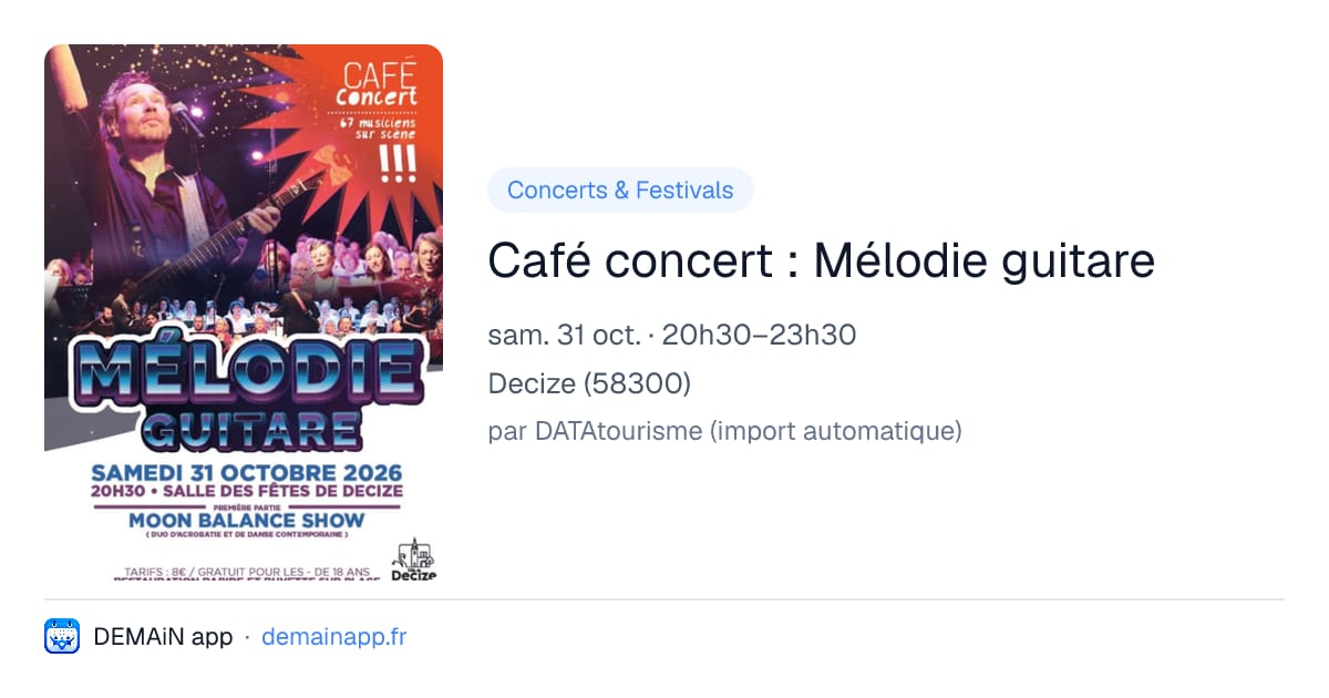 Café concert : Mélodie guitare — Decize