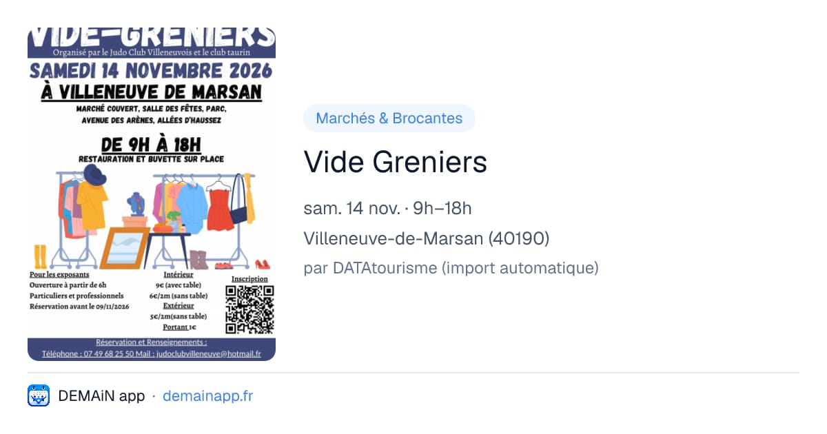 Vide Greniers — Villeneuve-de-Marsan