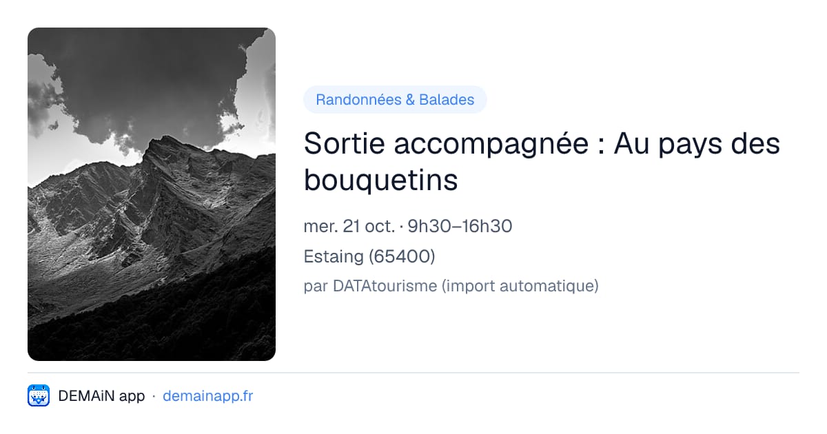 Sortie accompagnée : Au pays des bouquetins — Estaing