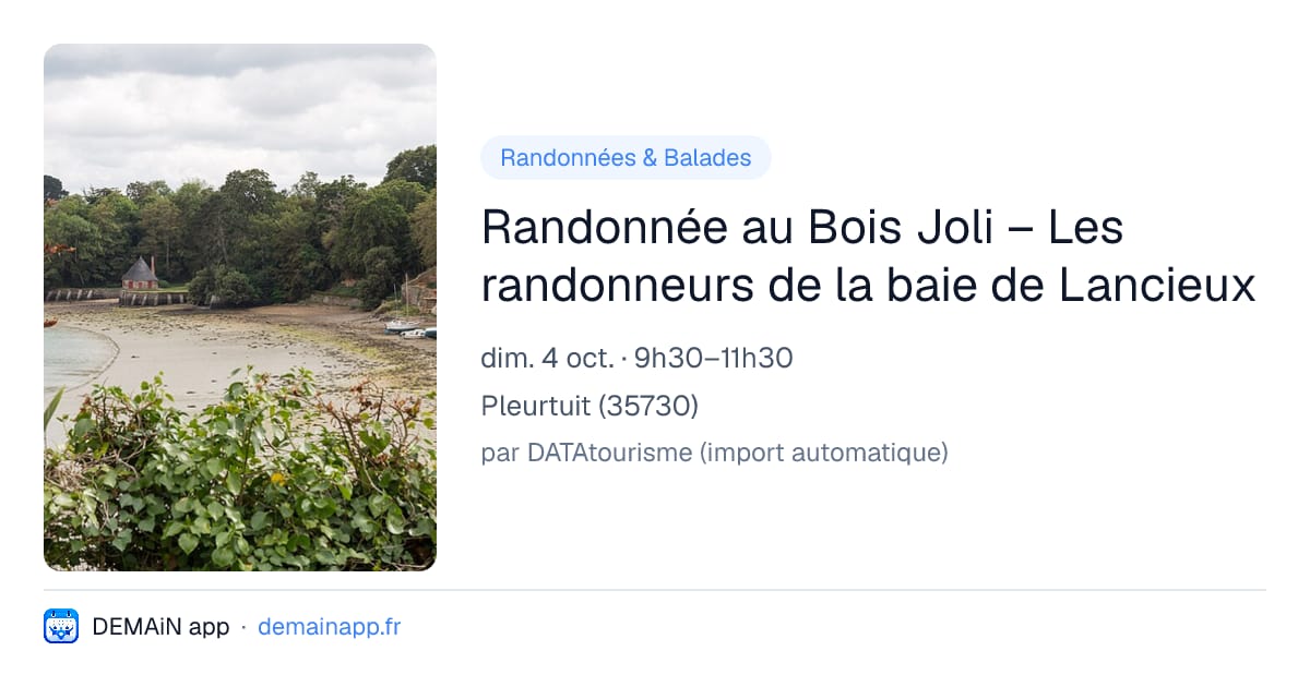 Randonnée au Bois Joli – Les randonneurs de la baie de Lancieux — Pleurtuit