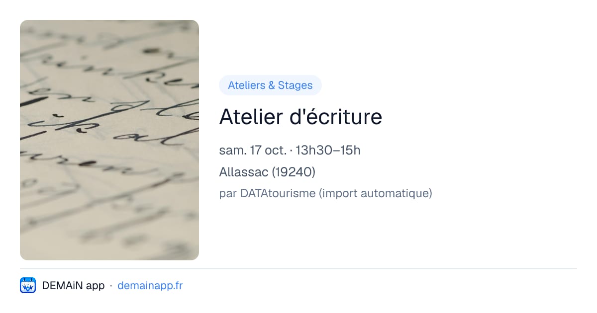 Atelier d'écriture — Allassac