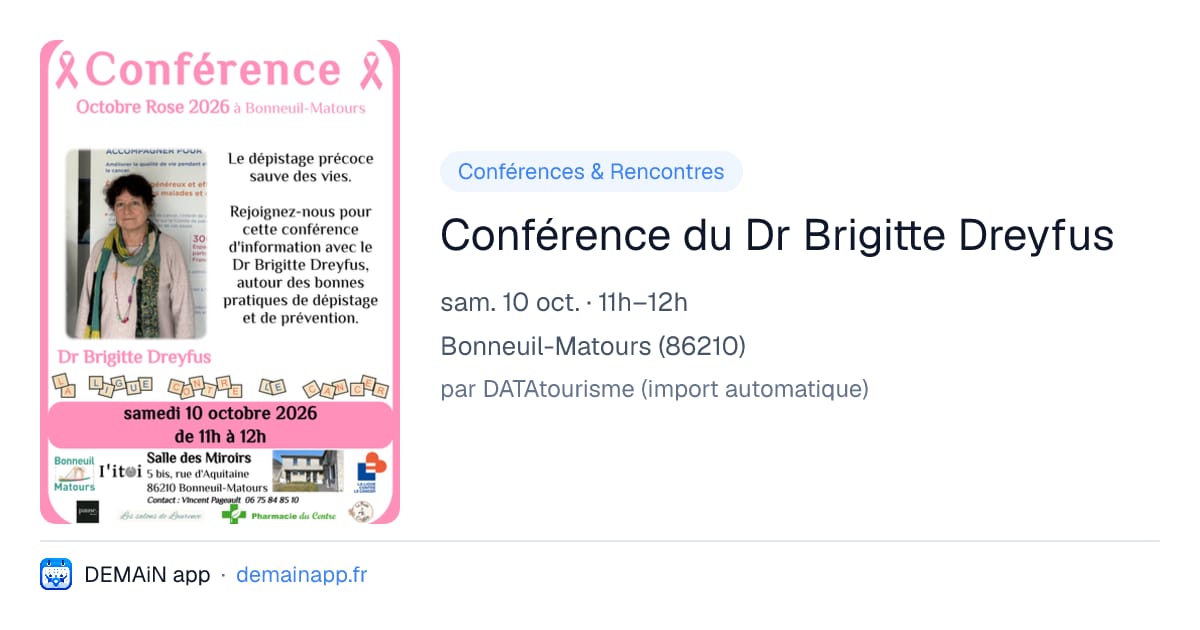 Conférence du Dr Brigitte Dreyfus — Bonneuil-Matours