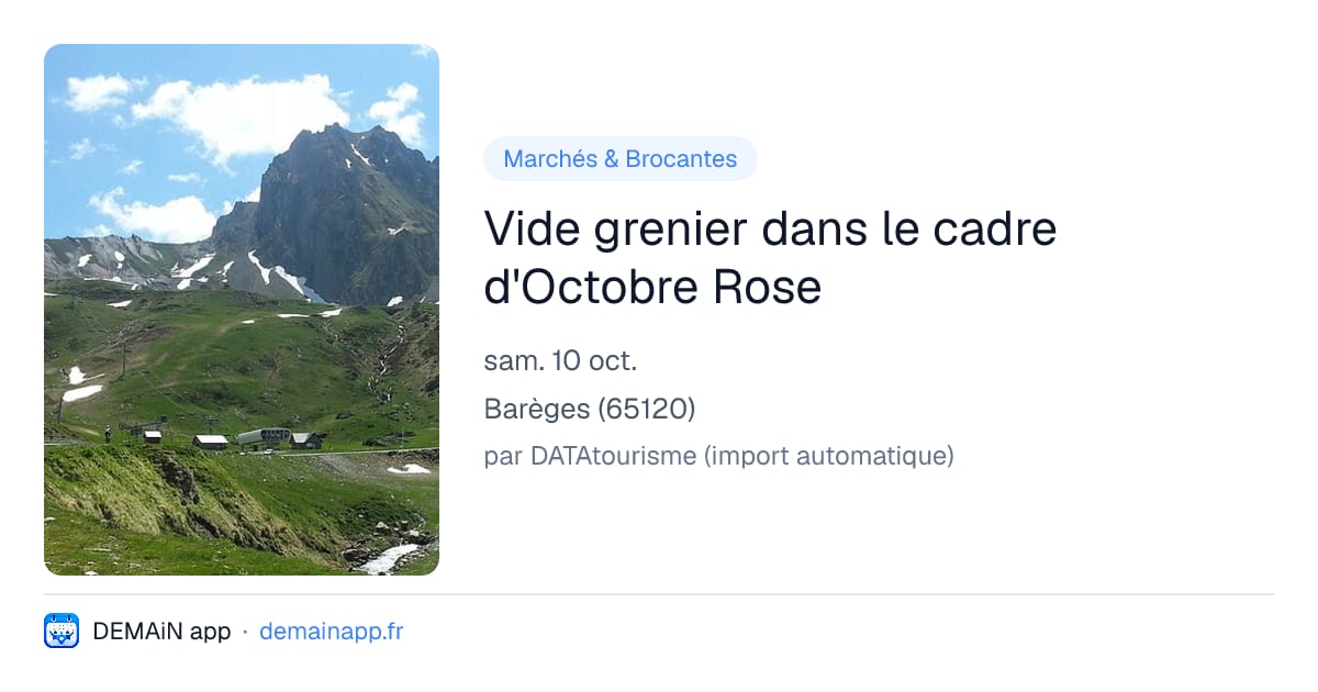 Vide grenier dans le cadre d'Octobre Rose — Barèges