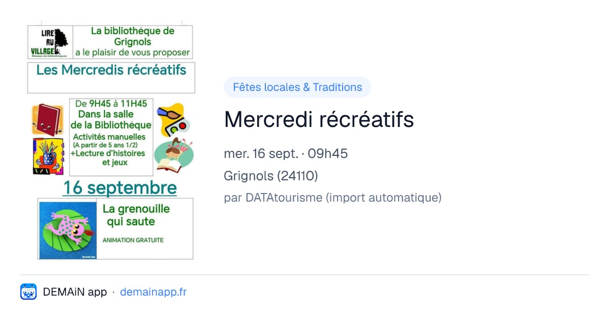 Mercredi récréatifs — Grignols