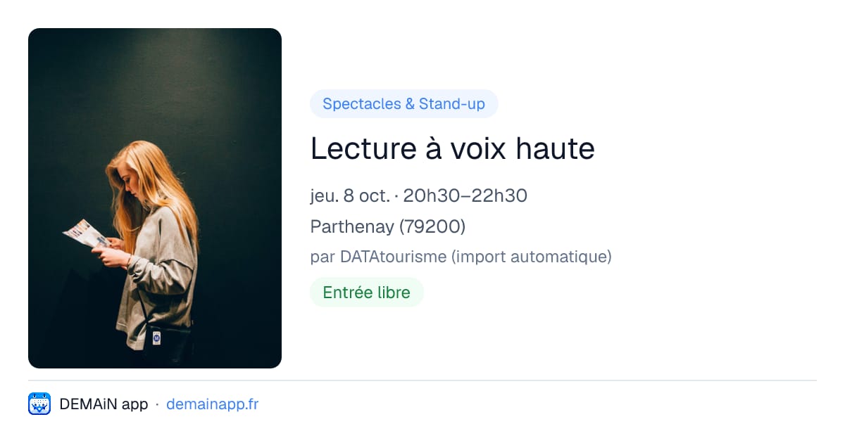Lecture à voix haute — Parthenay