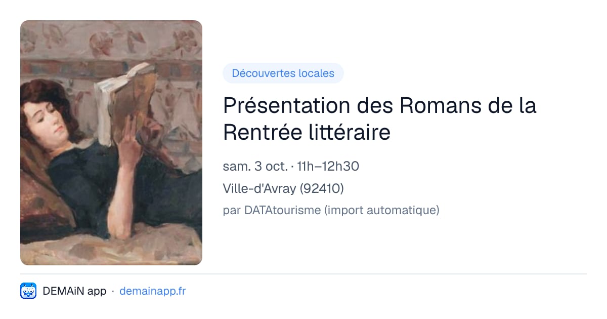 Présentation des Romans de la Rentrée littéraire — Ville-d'Avray
