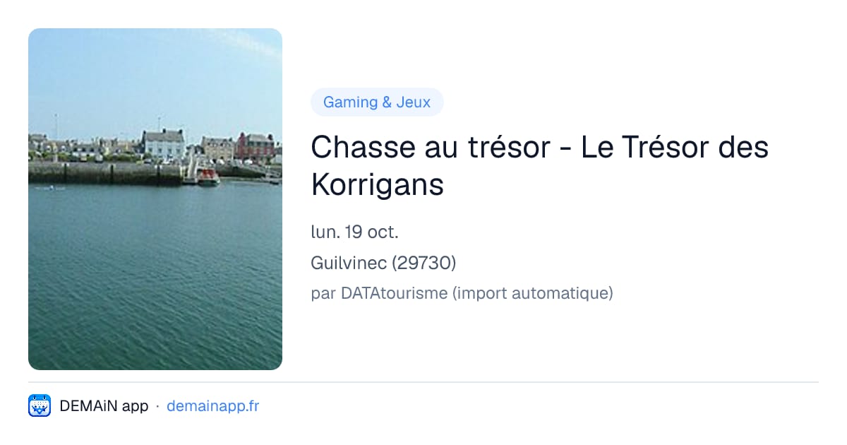 Chasse au trésor - Le Trésor des Korrigans — Guilvinec
