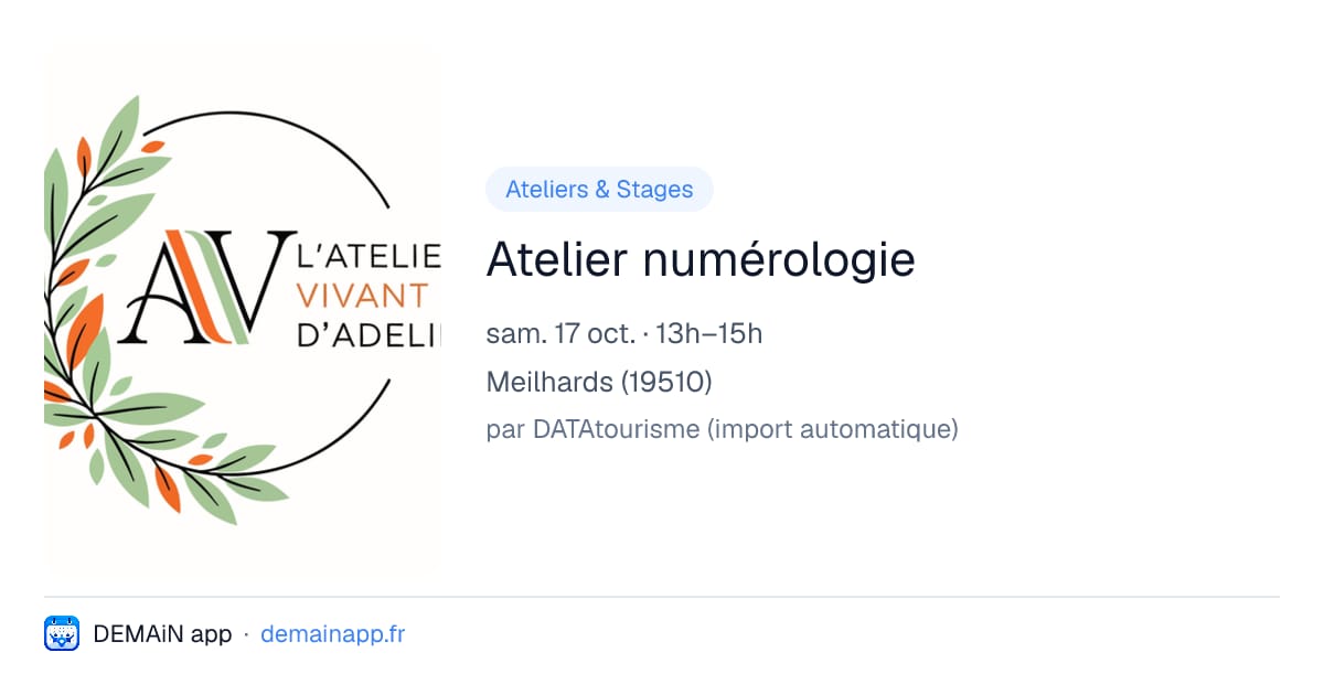 Atelier numérologie — Meilhards