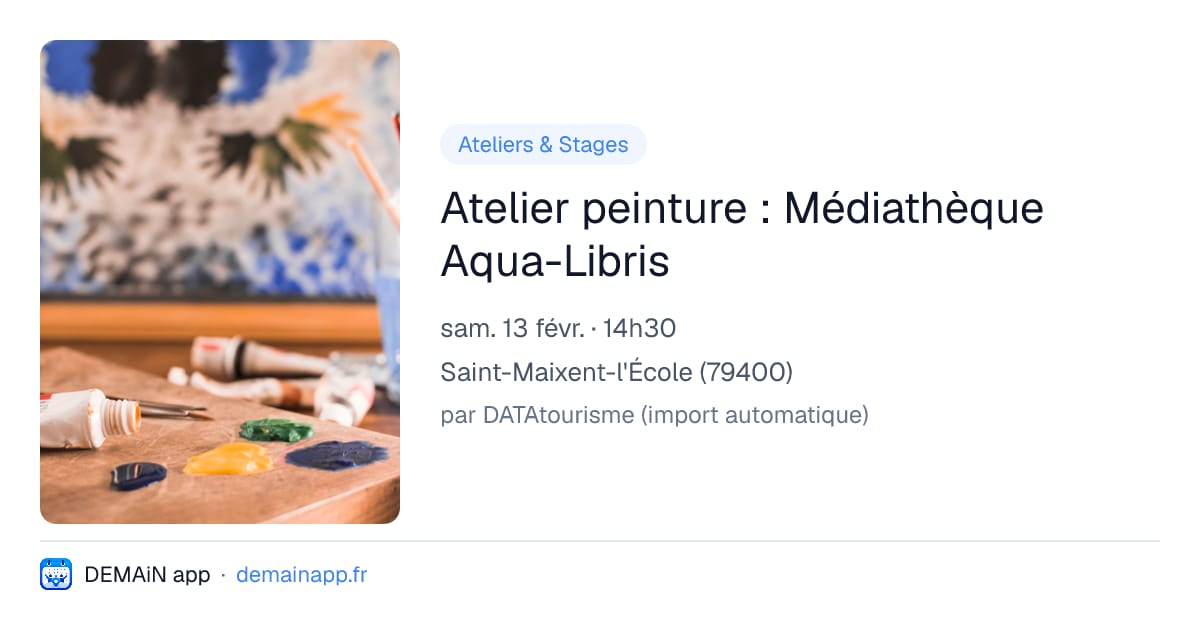 Atelier peinture : Médiathèque Aqua-Libris — Saint-Maixent-l'École