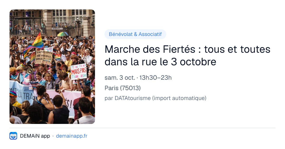 Marche des Fiertés : tous et toutes dans la rue le 3 octobre — Paris