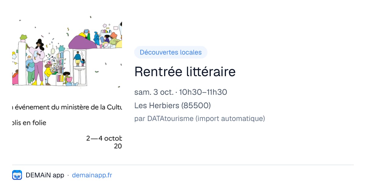 Rentrée littéraire — Les Herbiers