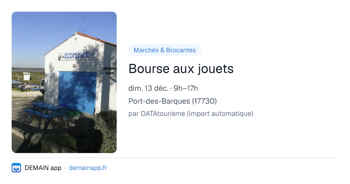Bourse aux jouets — Port-des-Barques