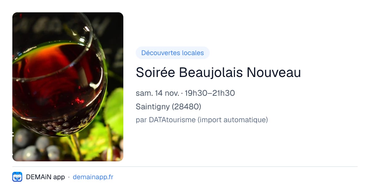 Soirée Beaujolais Nouveau — Saintigny