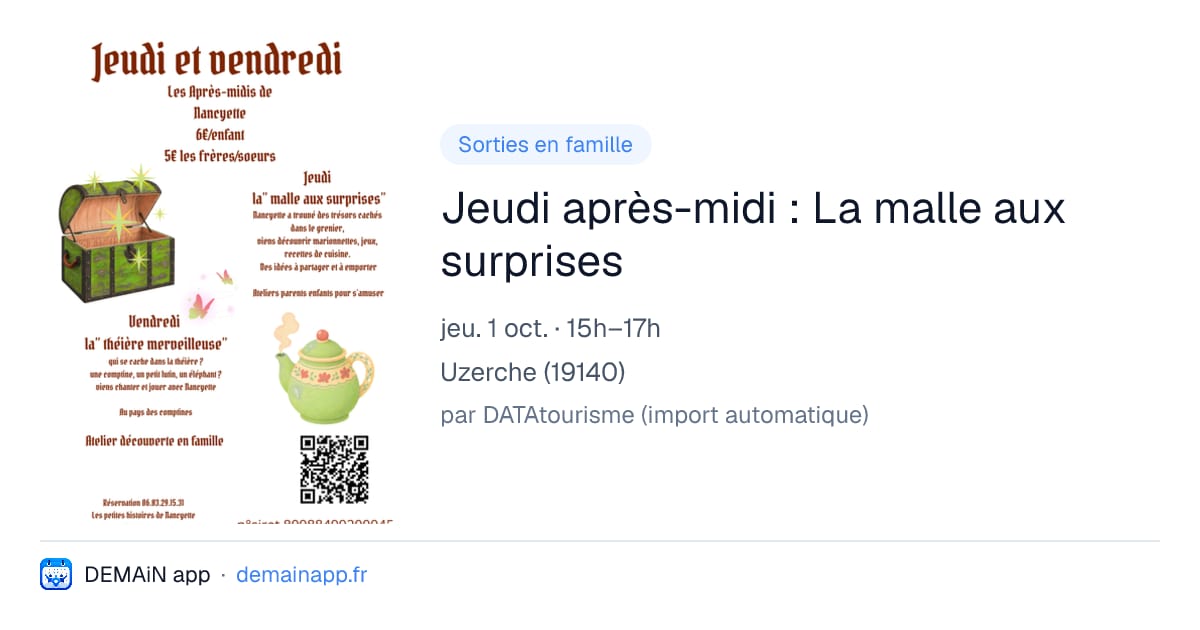 Jeudi après-midi : La malle aux surprises — Uzerche