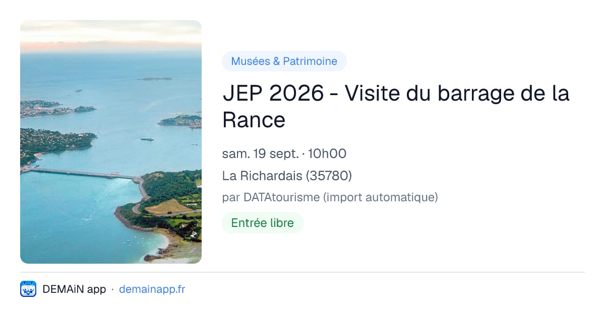 JEP 2026 - Visite du barrage de la Rance — La Richardais