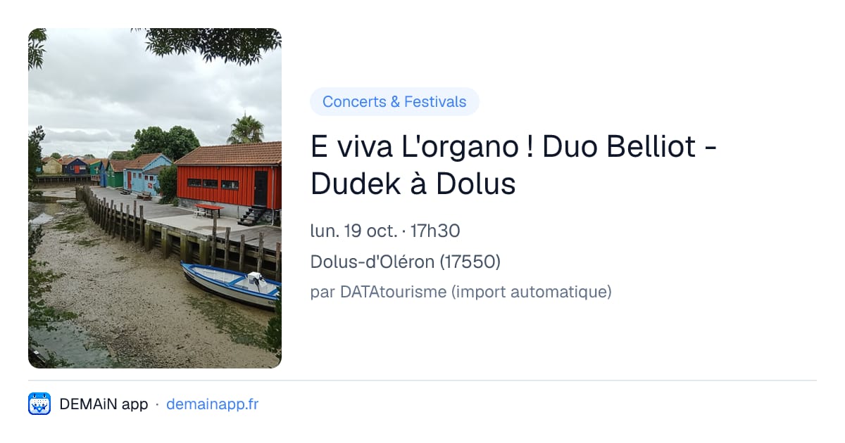 E viva L'organo ! Duo Belliot - Dudek à Dolus — Dolus-d'Oléron